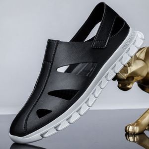 Sandalias Planas de Verano con Suela Blanda, Diseño Casual sin Cordones, Agujeros Perforados, Zapatos de Playa Transpirables y Frescos para Conducir, PVC/PU/EVA - Product Image 5