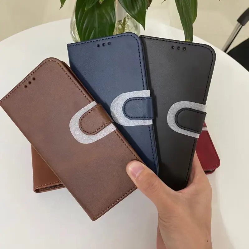 Gscase Flip Book Wallet Funda de teléfono para teléfono inteligente con ranuras para tarjetas Funda de cuero de lujo para teléfono móvil para iPhone 15 14 13 12 11