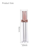 Tubes de brillant à lèvres de luxe en cristal, forme de gemme facetée, conteneur vide avec capuchon doré et applicateur pinceau