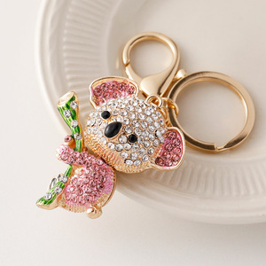 Llavero de Koala con Pedrería Estilo Chino, Colgante Lindo para <span class=keywords><strong>Bolso</strong></span>, Anillo Metálico para Llaves, Venta al por Mayor, Pequeño Regalo para Mujeres - Product Image 3