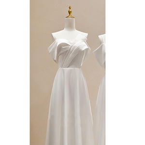 Vestido de Dama de Honor 2026, Nuevo Estilo, Elegante, para Grupo de Damas de Honor, Ligero, de Lujo, Exclusivo, Sencillo y Moderno - Product Image 5