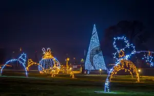 Zhongeng bola de luz de led 3d, decoração popular e colorida para áreas externas, à prova d' água, bola gigante de decoração de natal