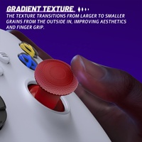 ExtremeRate Carmine Red DIY Altura ajustable ThumbsGear V3 Joysticks intercambiables para Xbox Series X S Controller