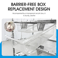 Système de rackage pour reptiles en acier inoxydable à design carré moderne avec plateau en plastique et fermeture à poussoir, petit transporteur d'élevage pour serpents