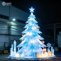 Maßgefertigte Riesige Weihnachtsbaum-Lichtskulptur-Sets für Außenbereich Weihnachtsdekoration für Freizeitparks und Einkaufszentren