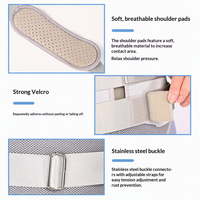 Orthèse dorsale médicale pour fixation thoracolombaire, avec airbag gonflable, sangles élastiques à triple couche, ajustement réglable