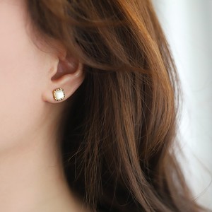 Minimalist Geometric Square Natural Mother of Pearl Shell Stud <b>Earrings</b> Gold Plated Titanium Steel Waterproof Dainty Fashion Jew - Product Image 3