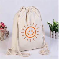 Sac de sport en toile naturelle non blanchie avec cordon de serrage, logo brodé personnalisé, corde épaisse, pour usage extérieur