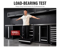 Système de rangement modulaire robuste JZD pour garage, armoire à outils, établi, poste de travail d'atelier avec panneau perforé et tiroir verrouillable