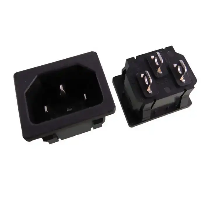 manufacturer supply quality sleek factory price connector iec db14 3 pin 250v inlet male plug ac circular power socket
