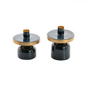 Lot de 2 bougeoirs de tailles différentes bougeoirs en fer de couleur noire de qualité exclusive pour la décoration de mariage - Product Image 1