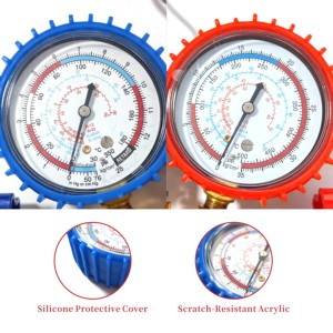 Conjunto de Ferramentas de Refrigeração de Ar Condicionado Automotivo com Manifold Duplo para Diagnóstico de AC e Medidor de Pressão - Product Image 4