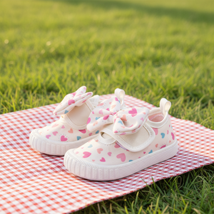 Scarpe Sportive da Esterno per Ragazze con Fiocco Rosa e Stampa a Cuore Personalizzata all'Ingrosso - Product Image 6