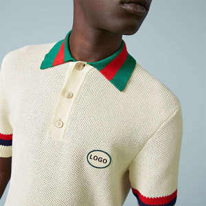 <span class=keywords><strong>Polo</strong></span> in maglia tubolare di lusso in maglia ottomnit 200g certificata OCS cotone <span class=keywords><strong>Jacquard</strong></span> lavorato a maglia <span class=keywords><strong>Polo</strong></span> da uomo Casual - Product Image 3