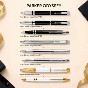 Bolígrafo de Metal Promocional Parker Odyssey con Logotipo Personalizado - Acabado Negro Brillante y Cromado Blanco Duradero para Regalo y Uso en la Oficina - Product Image 1
