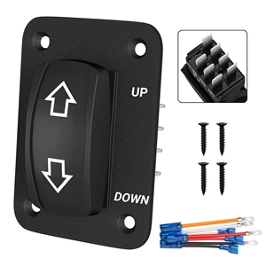 Động cơ phân cực đảo chiều Rocker <span class=keywords><strong>Switch</strong></span>, <span class=keywords><strong>12V</strong></span>-24V 7 Pin dpdt momentary (on)-<span class=keywords><strong>OFF</strong></span>-(on) 3 vị trí chuyển đổi chuyển đổi bảng điều khiển cho RV mái hiên - Product Image 1