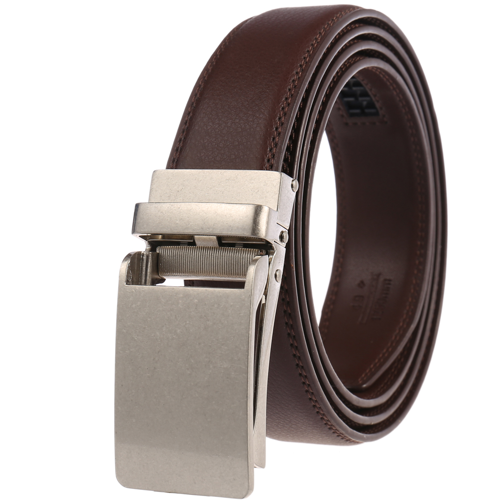 หัวเข็มขัดปืนแบบเรียบ + เข็มขัดสีน้ำตาล