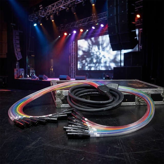 Multicore 8-Channel Audio XLR Snake Cable 15m PVC Jacket Foil Shielding
