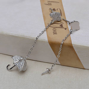 Boucles d'oreilles en argent S925 faites à la main en forme de T, accessoire de bricolage, une paire de supports de perles détachables 3129 pour la fabrication de bijoux - Product Image 1