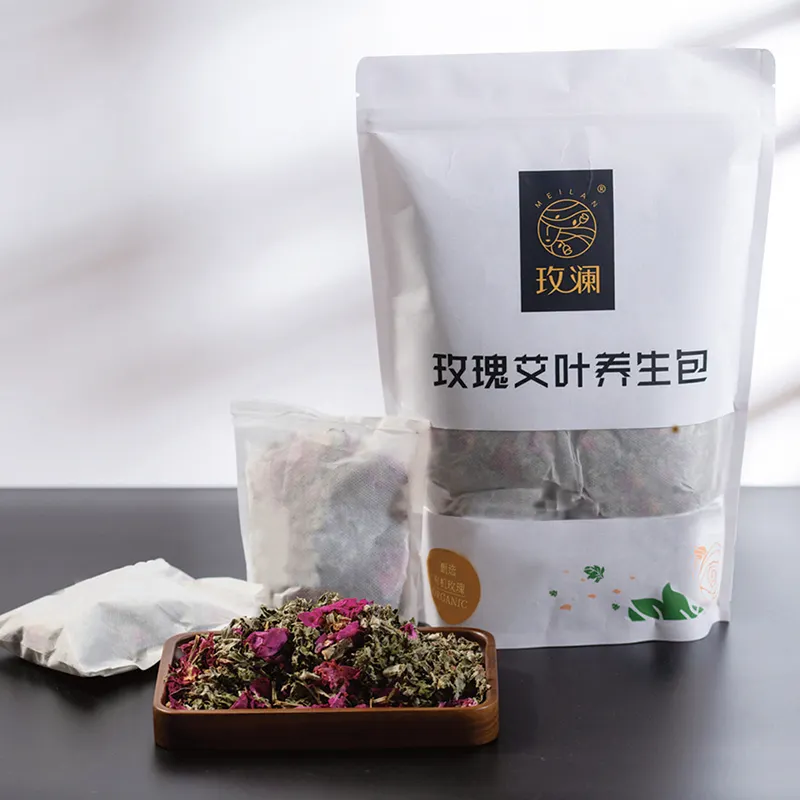 Meilan Health Preserving Flower Tea, Dried Rose and Artemisia argyi Leaf Bagged Tea, EU China Organic Double Certification Zero