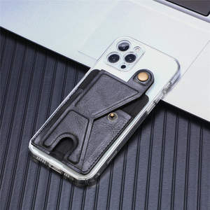 Carbon Fiber Wallet Flip Card K-shaped <b>Holder</b> Phone Case for <b>iPhone</b> Mobile Phone Case Wallet - Product Image 2