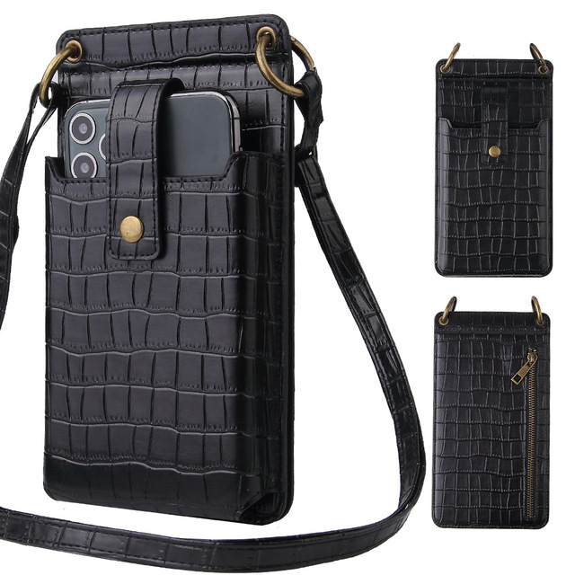 Wholesale Trend New Mobile Leather Case Bag Card Wallet Female Crossbody Lanyard Phone Covers for All Phones