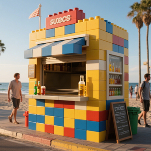 COBLOCKS personalizado ABS + UV, Beach Block Bar, Creative Beach Roadside Beer House bloques de construcción gigantes, fácil de construir - Product Image 2