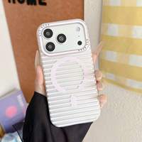 Coque de téléphone magnétique à rayures fraîches au design populaire pour iPhone 18 17 16/15/14/13/12 Pro Max, étui de protection, livraison gratuite