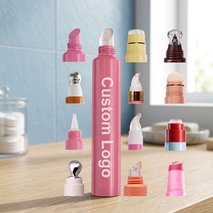 Tube de baume à lèvres rose personnalisé, tube de luxe à presser, 10-30 ml, tubes à lèvres en plastique à presser, conteneur vide avec bouchon à vis - Product Image 3