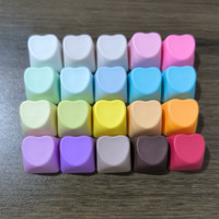 Multi-color Glossy Love Heart Shape 1u Blank Keycap PBT/PC Material for Stress Relief Switch Tester/Mechanical Keyboard
