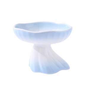 Bol pour animaux de compagnie créatif en forme de jupe, bol en céramique dégradé pour usage domestique, bol haut pour chat, bol pour chien, bol à eau, bol pour animaux de compagnie - Product Image 5