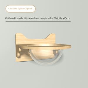 Rascador para Gatos con Forma de Cápsula Espacial, Montado en la Pared, de Madera Maciza, con Columna de Cáñamo para Agarrarse, Ecológico - Product Image 6