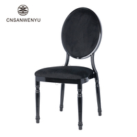 Chaises de banquet modernes noires à dossier haut en acier inoxydable pour hôtels, restaurants, mariages, événements et repas – Vente en gros
