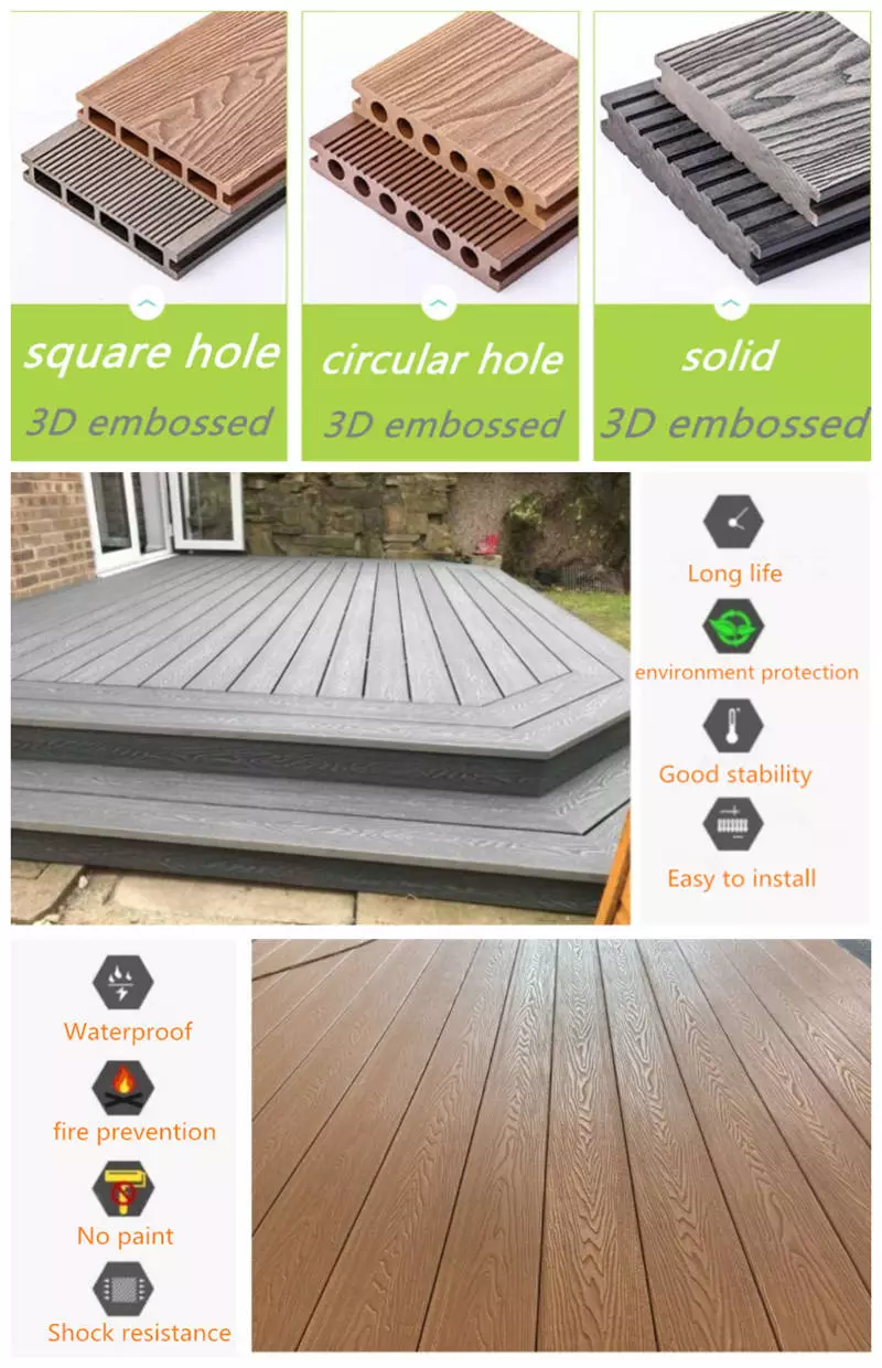 Waterproof Garden PVC Wall WPC Panel For Outdoor Anti Slip Decoration Eco Friendly