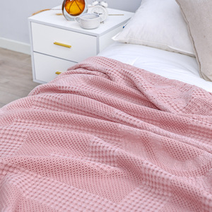 100% algodón Waffle lanza manta acogedora verano <span class=keywords><strong>para</strong></span> tienda en línea <span class=keywords><strong>Amazon</strong></span> muy suave acurrucarse aire acondicionado y sofá - Product Image 3