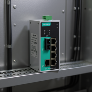 Commutateur PoE non géré Moxa EDS-P206A-4PoE-S-SC-T sur rail DIN, 5 ports Ethernet, 24V, IEEE 802.3, Réseautage industriel - Product Image 3