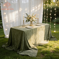 Nappe rectangulaire de luxe moderne en velours vert sauge, personnalisée et douce, pour mariage, banquet, décoration de table à manger à domicile Kissmoon