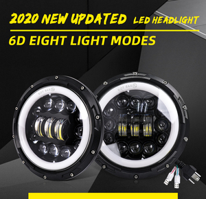 6D 7 pouces phare <span class=keywords><strong>Halo</strong></span> 80W clignotant Hi/Low Amber Angle Eyes DRL pour Lada Niva Urban Off Road 4x4 12V 24V - Product Image 6