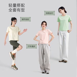 T-shirt de sport à col rond pour femme, séchage rapide, protection solaire UPF200+, haut de yoga pour l'extérieur - Product Image 2