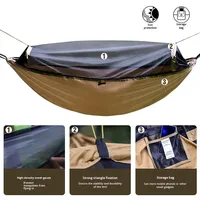 Moustiquaire double pour hamac, ouverture rapide automatique, anti-retournement, capacité 250 kg, imperméable, pour camping et randonnée toutes saisons