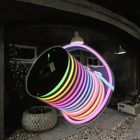 Bande lumineuse LED intelligente étanche IP67 avec télécommande, 24V SPI, couleurs magiques RGBIC, tube flexible néon, CRI 90 élevé, dimmable, pour extérieur