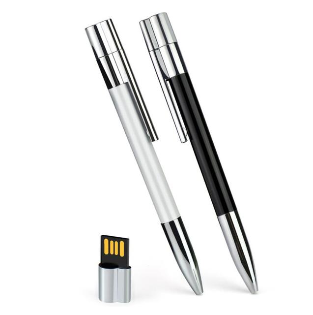Custom Logo Mini Metal Pen-Shaped USB Flash Drive (16GB-64GB)
