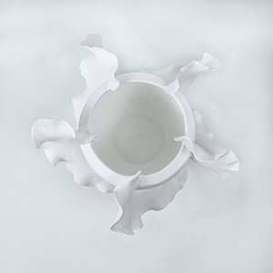 Modern Style Handmade Ceramic <b>Vases</b> Ruffled Design <b>Vase</b> for Home Decor - Product Image 2