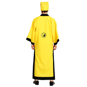 Disfraz de Halloween, Traje de Juego de Rol Taoísta Chino, Túnica Larga Amarilla, Atuendo Elegante para Hombre - Product Image 2
