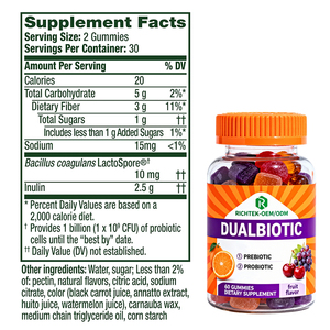 Gommes prébiotiques et probiotiques pour hommes et femmes, saveurs de fruits naturels, complément nutritionnel pour le sport - Product Image 2