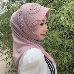 ผ้าคลุมศีรษะแบบสวม ฮิญาบสตาร์ อะโมย ผลิตจากวัสดุผสม นุ่ม ดีไซน์ขอบหมวกแบบฟองน้ำ ประดับคริสตัล สะดวกต่อการสวมใส่ (พู่เดี่ยว) ใช้ได้ทุกฤดู - Product Image 5