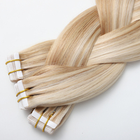 Ruban adhésif double face de qualité pour extensions capillaires, ruban blanc double épaisseur pour tissage de cheveux, extension invisible en PU, cheveux humains véritables