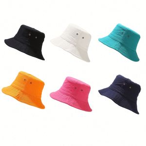 Wholesale Summer Retro Simple Cotton Bucket <b>Hat</b> Breathable Hole Custom Logo Acceptable Unisex Sun <b>Hat</b> <b>for</b> Fishing Travel - Product Image 1