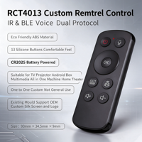 Télécommande vocale IR et Bluetooth 13 touches RCT4013, OEM ODM, boutons en silicone personnalisés pour Android Box