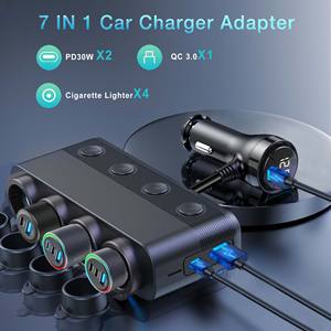 محول شاحن سيارة Gaoyi بـ 4 مخارج وقوة 216 واط مع 3 منافذ USB ومنفذ تيار مستمر 12 فولت/24 فولت - Product Image 6